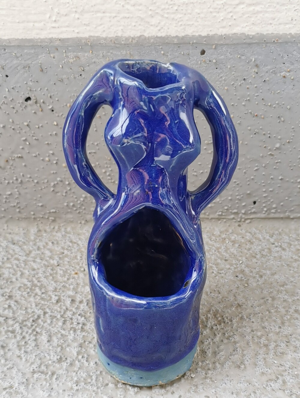 Vintage Signed Studio Pottery Nude Torso Double Vase Sculptural Ceramic Art